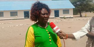 Lodwar Township MCA Elect Ruth Kuya addressing journalists on August 16, 2022. She is the only female MCA elected in Turkana