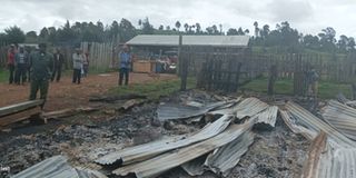Houses burnt in Muchorwe village close to the multi border of Uasin Gishu, Nandi, Kericho and Baringo counties.
