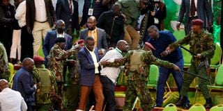 GSU officers try to restore order at Bomas of Kenya