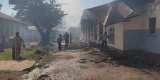 Fire razes down classrooms at Kisumu Boys.