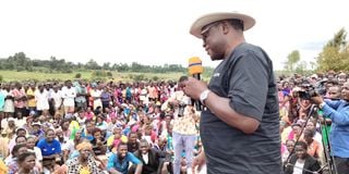 Ken Lusaka, the former Senate Speaker campaigning in Bumula constituency, Bungoma county on July 7, 2022