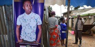 A photograph of the late Joseph Karanja Njoroge, who was killed by Eldoret gangs