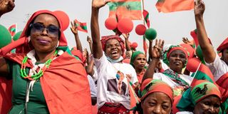 Supporters of Angolan opposition party Unita c