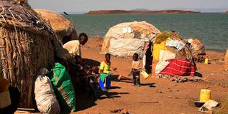 A family of El-molo community near Loiyangalani