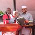 Wajir Governor Abdullahi Ahmed takes the oath of office during his swearing-in ceremony.