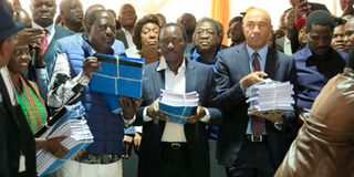 Raila Odinga petition documents at Milimani Law Courts 