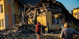 Ukraine school destroyed during Russia invasion