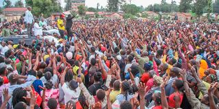 A political rally at Amalemba grounds in Kakamega county.