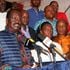 Azimio la Umoja leader Raila Odinga and his running mate Martha Karua addressing the media.