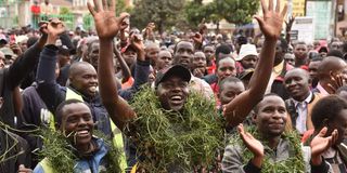 Jubilant residents of Eldoret following Supreme Court verdict on September 5, 2022.