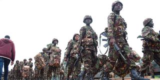 KDF soldiers during Madaraka Day celebrations