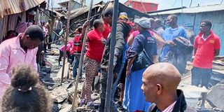 Fire at Mukuru slum.
