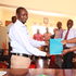 Ms Jane Ajele who has been CEC health services and sanitation in Turkana county government handing over