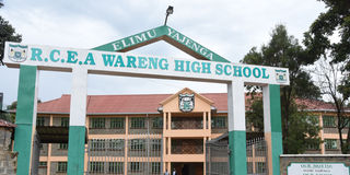 The entrance to Wareng High School in Eldoret town, Uasin Gishu County on September 12, 2022