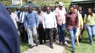 President William Ruto, his deputy Rigathi Gachagua and other Kenya Kwanza leaders.
