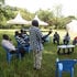 Mourners meeting at the Emom village home of late Baringo Deputy Governor Charles Kipng’ok,