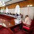 Former President Uhuru Kenyatta (right) chairs a Cabinet meeting at State House.