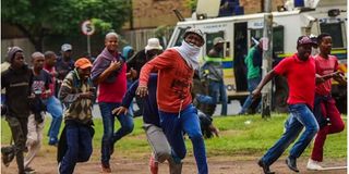 Protestors in South Africa