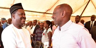 Azimio la Umoja leader Raila Odinga (left) and his Kenya Kwanza counterpart William Ruto
