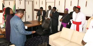 Bungoma Governor Ken Lusaka during prayers at the county headquarters on Monday September 26, 2022