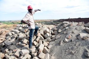 Isaac Waweru at a quarry in Nyacaba area in Juja, Kiambu county.