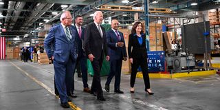 Joe Biden tours the IBM facility in Poughkeepsie, New York