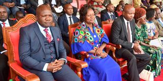 Kakamega Governor Fernandes Barasa, first lady Janet Barasa and deputy governor of Kakamega Ayub Savula