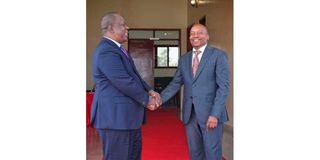 Former Interior and Government Coordination CS Fred Matiang'i and Prof Kithure Kindiki