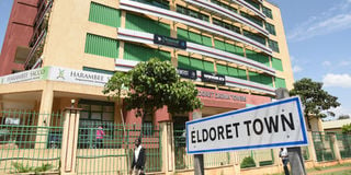 A building on Uganda highway in Eldoret town, Uasin Gishu County on July 26, 2022