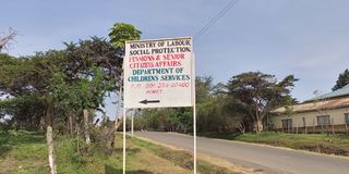 A signpost at  Bomet County Department of Children Services.