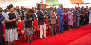 President William Ruto during an Interdenominational Thanksgiving service in Murang'a