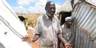 Isaiah Kunyama, 82, who is embroiled in a fight over 12 acres of land in Moiben, Uasin Gishu County 