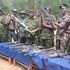 Rift Valley Regional Commissioner Maalim Mohamed displaying recovered guns in Kerio Valley banditry
