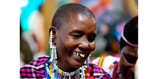 One of the Maasai women from Kenya at the COP27 