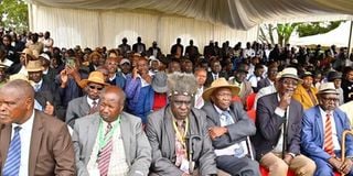 A group of Nandi Council of Elders at a meeting in October when Deputy President Rigathi Gachagua visited the county.
