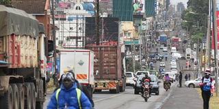 A view of a street in Eldoret town, Uasin Gishu County on November 17, 2022