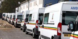 Some of the ambulances to be leased for the Kenya Prisons Service