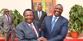 Central Organization of Trade Unions (Cotu) secretary general Francis Atwoli and President William Ruto
