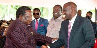 President William Ruto with Cotu boss Francis Atwoli