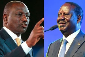 President William Ruto (left) and Azimio la Umoja leader Raila Odinga