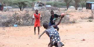 Children playing at Katukuri village in Turkana County 