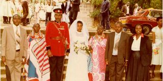 The newly-weds Joseph and Helen Nkaissery at the Nairobi Baptist Church