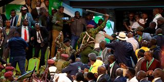 Chaotic scenes at the Bomas of Kenya ahead of the declaration of Dr William Ruto as the President-elect 