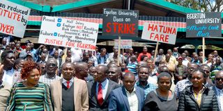 Egerton University lecturers launch their strike over pay on Njoro Campus