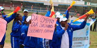 Murang’a Water and Sanitation Company (Muwasco) staff protest