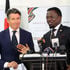 Sports CS Ababu Namwamba (right) welcomes World Athletics President Sebastian Coe 