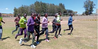Athletes from Trans Nzoia County test the course