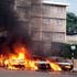 Vehicles in flames at the scene of the terror attack at Dusit D2 Hotel on January 15, 2019.