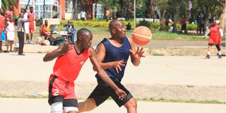 Action between Nakuru County and Nairobi County during KICOSCA Games