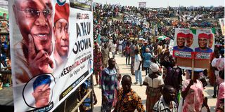 Peoples Democratic Party (PDP) Atiku Abubakar posters nigeria elections